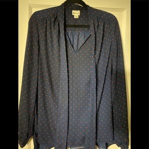 Navy Polka Dot Blouse